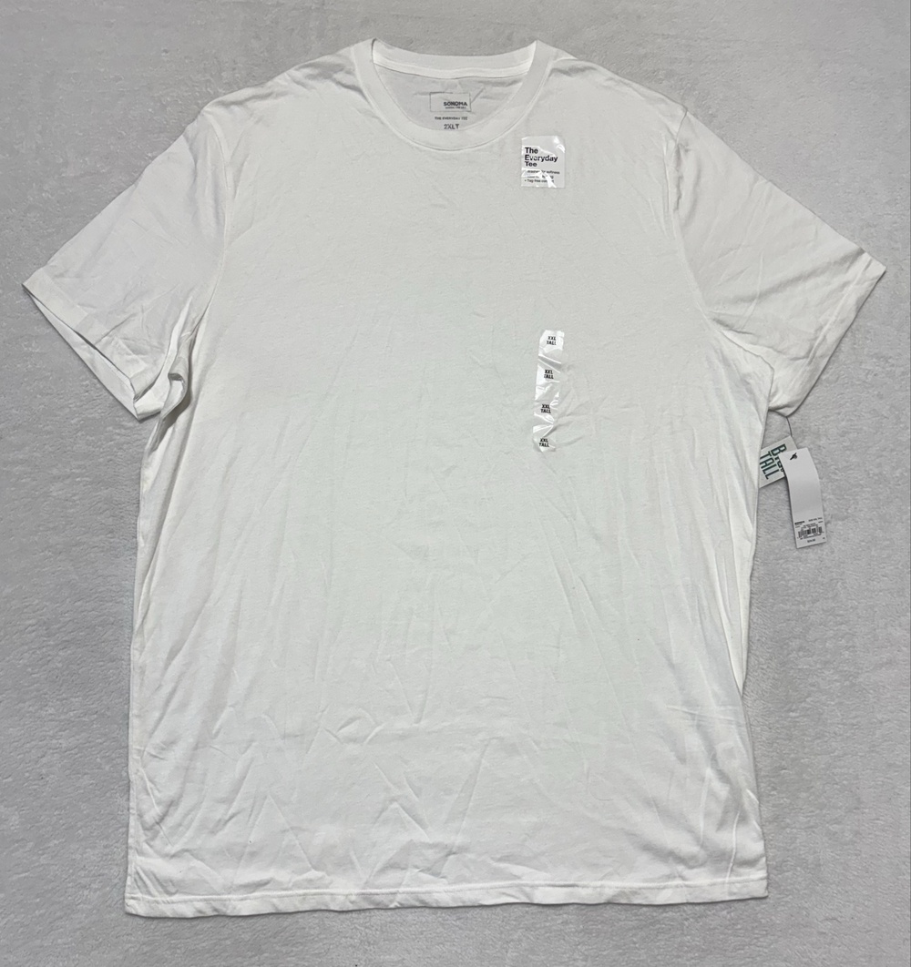 Sonoma Goods For Life Shirt Mens 2XLT White Crewneck Everyday Tee Big & Tall NWT